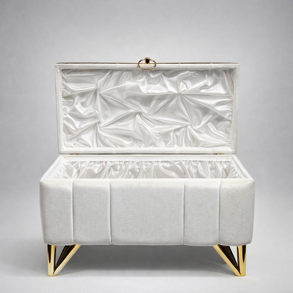 Gold üçgen ayaklı modern nişan bohçası ve damat sandığı takımı