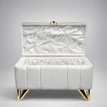 Gold üçgen ayaklı modern nişan bohçası ve damat sandığı takımı